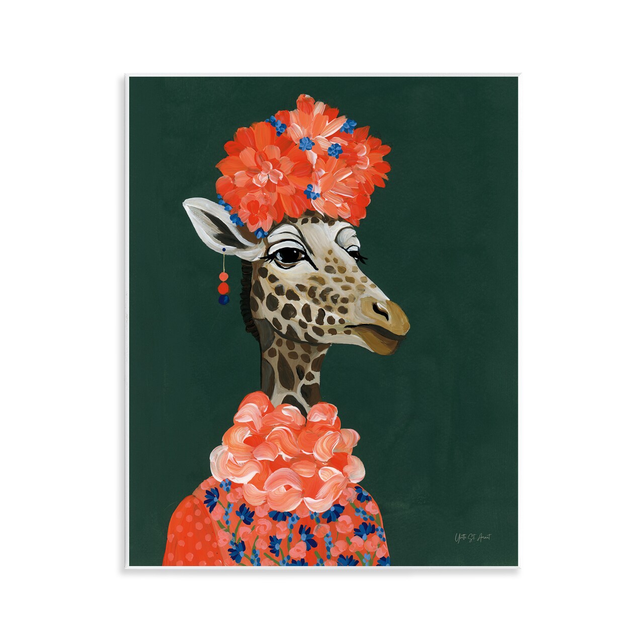 Stupell Industries Regal Giraffe Portrait Wall Plaque Art Design by Yvette St. Amant